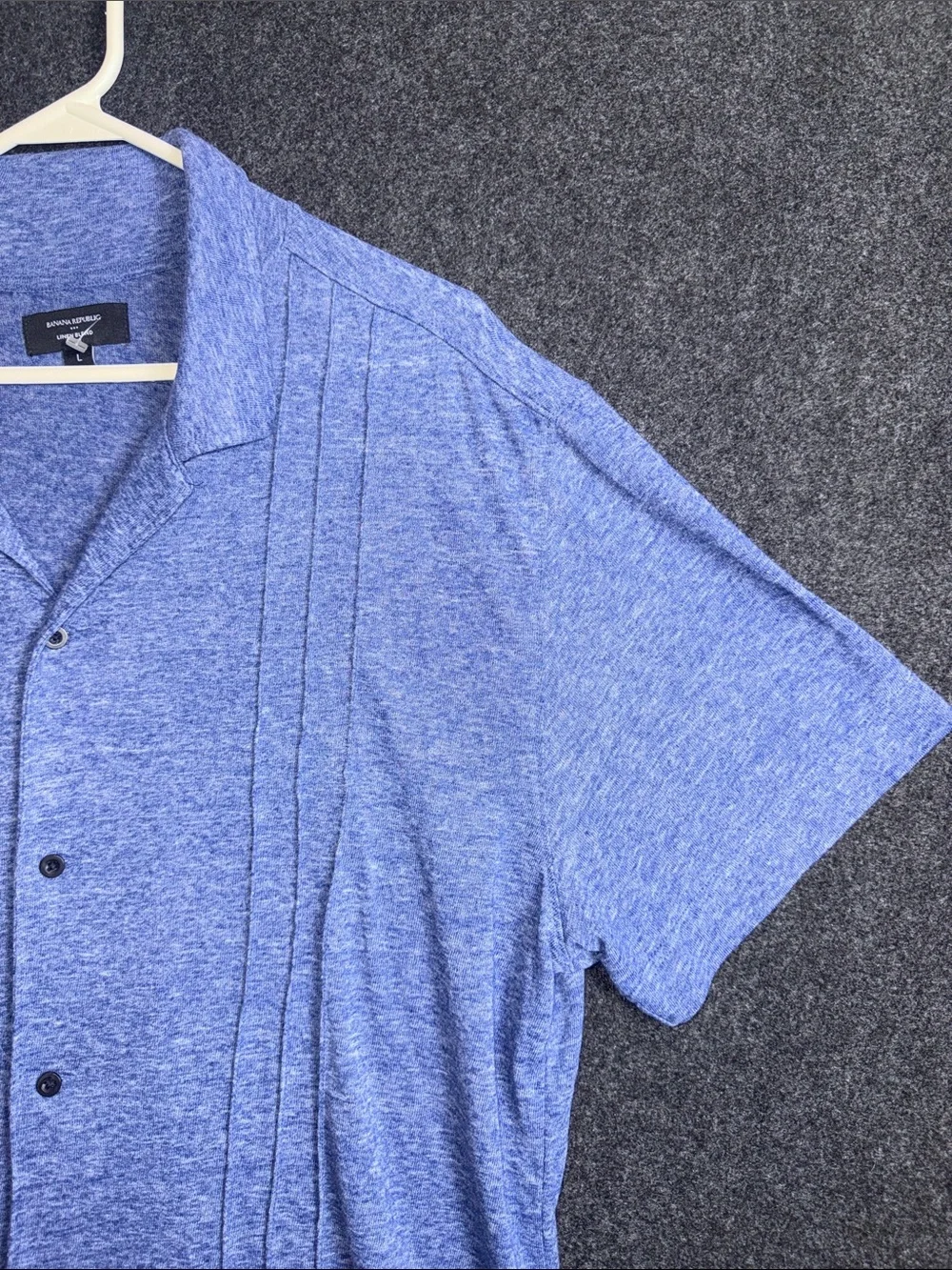Banana Republic Men's Heathered Periwinkle Knit Shirt Jacket